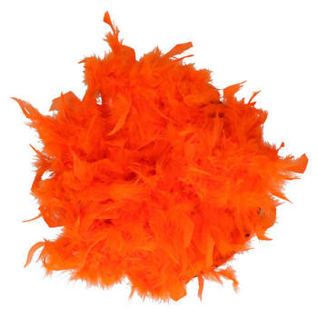 Boa kerstslingers - 2x st - veren - oranje - 180 cm - Kerstslingers