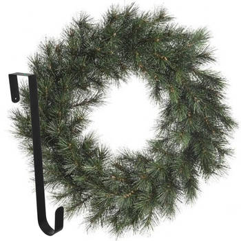 Kerstkrans 60 cm - groen - met hanger/ophanghaak - kerstversiering - Kerstkransen
