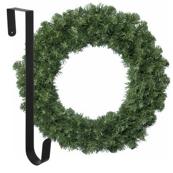 Kerstkrans 35 cm - groen - met hanger/ophanghaak - kerstversiering - Kerstkransen