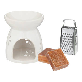 Amberblokjes/geurblokjes cadeauset - amber geur - inclusief geurbrander en mini rasp - Geurbranders