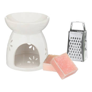 Amberblokjes/geurblokjes cadeauset - roos - inclusief geurbrander en mini rasp - Geurbranders