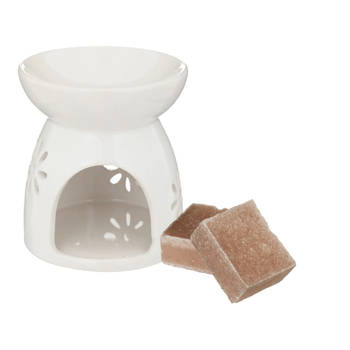 Amberblokjes/geurblokjes cadeauset - sandelhout geur - inclusief geurbrander - Geurbranders