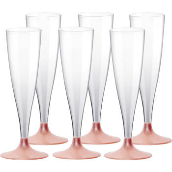 Champagneglazen - 50x - plastic - 140 ml - rose goud - herbruikbaar - Champagneglazen