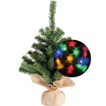 Kerstboom 45 cm - incl. ruimte/space verlichting snoer 165 cm - Kunstkerstboom
