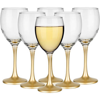 Glasmark Wijnglazen - 6x - Gold collection - 300 ml - glas - Wijnglazen