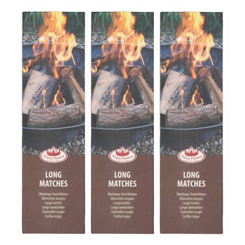 Fancy Flames BBQ/Barbecue lucifers - 135x - lange lucifers - 28 cm - Lucifers