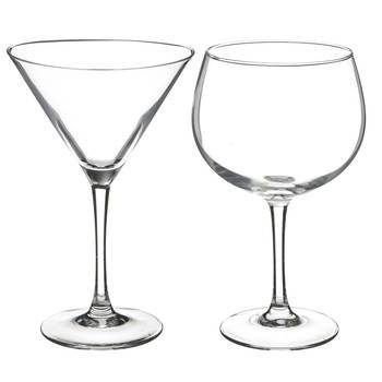 Cocktailglazen set - gin/martini glazen - 8x stuks - Drinkglazen
