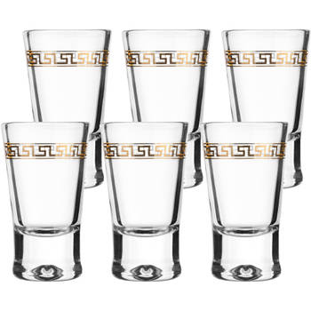 Glasmark Shotglaasjes - 12x - gold collection - 25 ml - glas - borrelglazen - Shotglazen