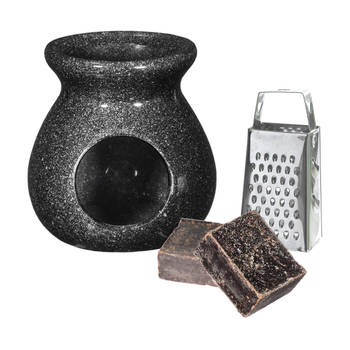 Ideas4seasons Amberblokjes/geurblokjes cadeauset - ylang ylang - inclusief geurbrander en mini rasp - Geurbranders