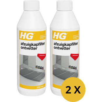 HG afzuigkapfilter ontvetter - 500ml - 2 Stuks - zelfwerkend