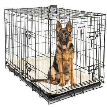 MaxxPet Hondenbench met Plaid - bench voor honden - incl. plaid - 122 x 76 x 84cm - Zwart