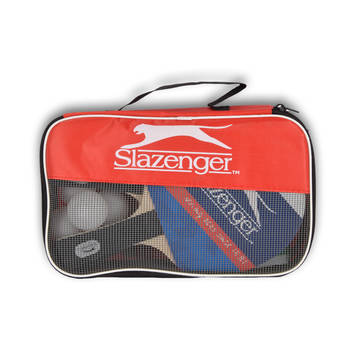 Slazenger Rood/Zwart Tafeltennisset Hout/kunststof opbergtas Met 1x tafeltennisset - 4 batjes - net - 4 ballen