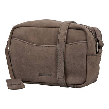 Salted Leren Dames Schoudertasje - Crossover - Camerabag - Nubuck Leer - Taupe