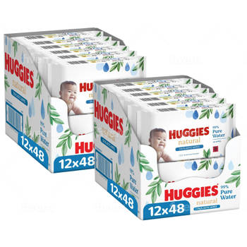 Huggies - Natural - 0% Plastic - Billendoekjes - 1152 babydoekjes - 24 x 48
