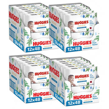 Huggies - Natural - 0% Plastic - Billendoekjes - 2304 babydoekjes - 48 x 48