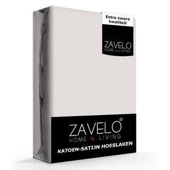 Zavelo Hoeslaken Katoen Satijn Creme-1-persoons (80x200 cm)