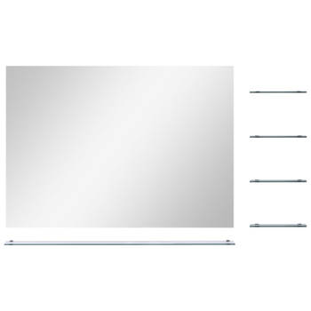 vidaXL Wandspiegel met 5 schappen 80x60 cm zilverkleurig