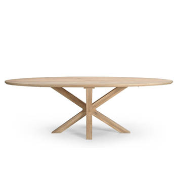 Giga Meubel - Eettafel Ovaal - Naturel Mangohout - X-poot - 300x100x77cm