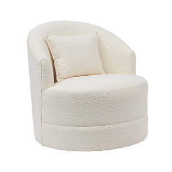 Giga Meubel - Fauteuil Bouclé Beige - Zithoogte 44,5cm - 75x75x82cm