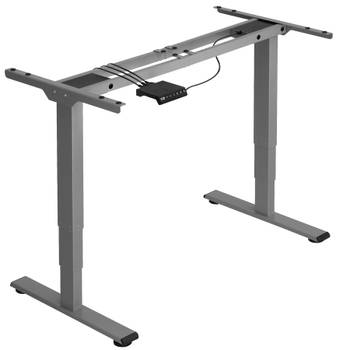 tectake® - elektrisch Zit Sta Bureau - in hoogte verstelbaar tafelframe “Twain” grijs