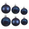 Glazen kerstballen pakket donkerblauw glans/mat 16x stuks diverse maten - Kerstbal