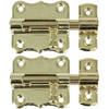 AMIG schuifslot/plaatgrendel - 2x - staal - 3 x 3.3 cm - messing afwerking - goud - deur - poort - Grendels