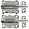 AMIG schuifslot/plaatgrendel - 2x - staal - 7 x 5.6 cm - vernikkeld - zilver - deur - poort - Grendels