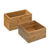 Opbergkistjes/organisers bamboe - 2x stuks - 18x18x9,5 cm en 18x9.5 cm - Opbergkisten