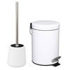 5Five Toilet accessoires set - WC-borstel/pedaalemmer 3L - wit - Toiletaccessoireset