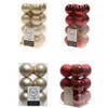 Kerstversiering kunststof kerstballen mix champagne/donkerrood 4 en 6 cm pakket van 80x stuks - Kerstbal