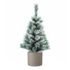 Volle besneeuwde kunst kerstboom 75 cm inclusief taupe pot - Kunstkerstboom