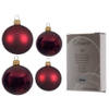 Glazen kerstballen pakket donkerrood glans/mat 38x stuks 4 en 6 cm inclusief haakjes - Kerstbal
