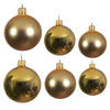 Glazen kerstballen pakket goud glans/mat 26x stuks diverse maten - Kerstbal