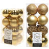 Kerstversiering kunststof kerstballen goud 4-6 cm pakket van 32x stuks - Kerstbal