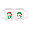 Set van 2x mokken Pappa en Mama Elf koffiemok / theebeker kerstcadeau ouders 300 ml - Bekers