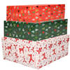 Bellatio Decorations - 6x luxe kerst cadeaupapier rollen in 3-stijlen - Cadeaupapier