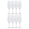 Atmosfera Prosecco/Champagneglazen - 8x - transparant - glas - 260 ml - hoog model - Champagneglazen