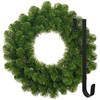 Kerstkrans 45 cm - groen - met hanger/ophanghaak - kerstversiering - Kerstkransen