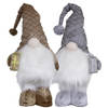Pluche knuffel gnomes/dwergen - 2x st - 36 cm -met verlichting - Kerstman pop