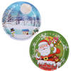 Kerst borden - 2x st - 26 cm - metaal - kerst thema - kerstservies - Bordjes