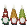 Kersthangers gnomes/dwergen - 12x st- 12,5cm -kunststof -kerstornament - Kersthangers