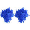 Boa kerstslingers - 2x st - blauw - 180 cm - veren - kerstboomversiering - Kerstslingers