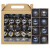 Feeric lights & Christmas kerstballen - 33x - donkerblauw - 6 en 8 cm - Kerstbal