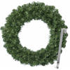 Kerstkrans 50 cm - groen - met zilveren hanger/ophanghaak - kerstversiering - Kerstkransen