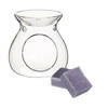 Ideas4seasons Amberblokjes/geurblokjes cadeauset - lavendel geur - inclusief geurbrander - Geurbranders