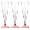 Champagneglazen - 10x - plastic - 140 ml - rose goud - herbruikbaar - Champagneglazen