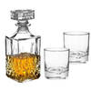 Set van 6x luxe drinkglazen/whiskyglazen 300 ml met karaf Noblesse 1 liter - Drinkglazen