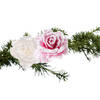 Cosy & Trendy Kerst bloemen op clip - 2x st - roze en wit - 10 cm - Kersthangers