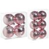 Kerstversiering set circel-motief kerstballen roze 6 - 8 cm - pakket van 26x stuks - Kerstbal