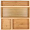 Lade bakjes/organize set - Tidy Smart - 4-delig - bamboe - opbergsysteem - Bestekbakken